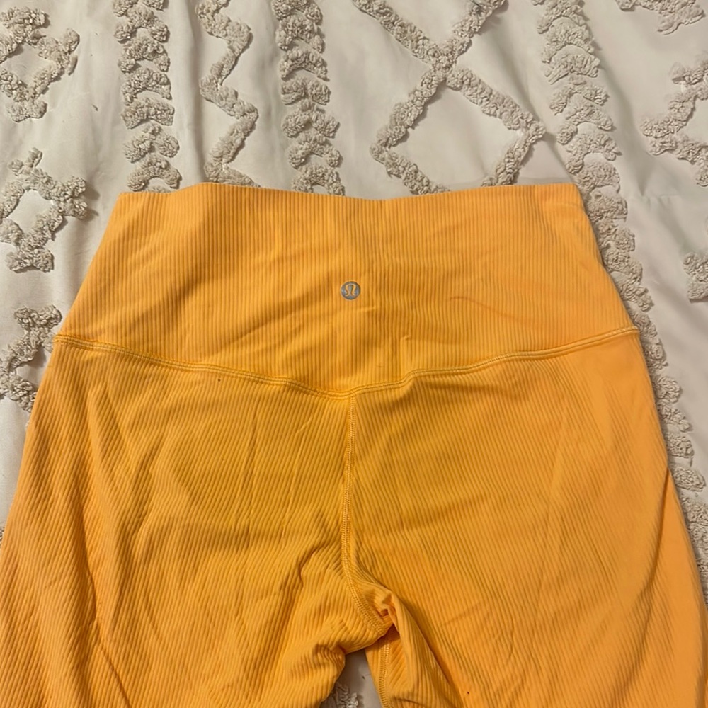 Ribbed lululemon leggings sherbet orange